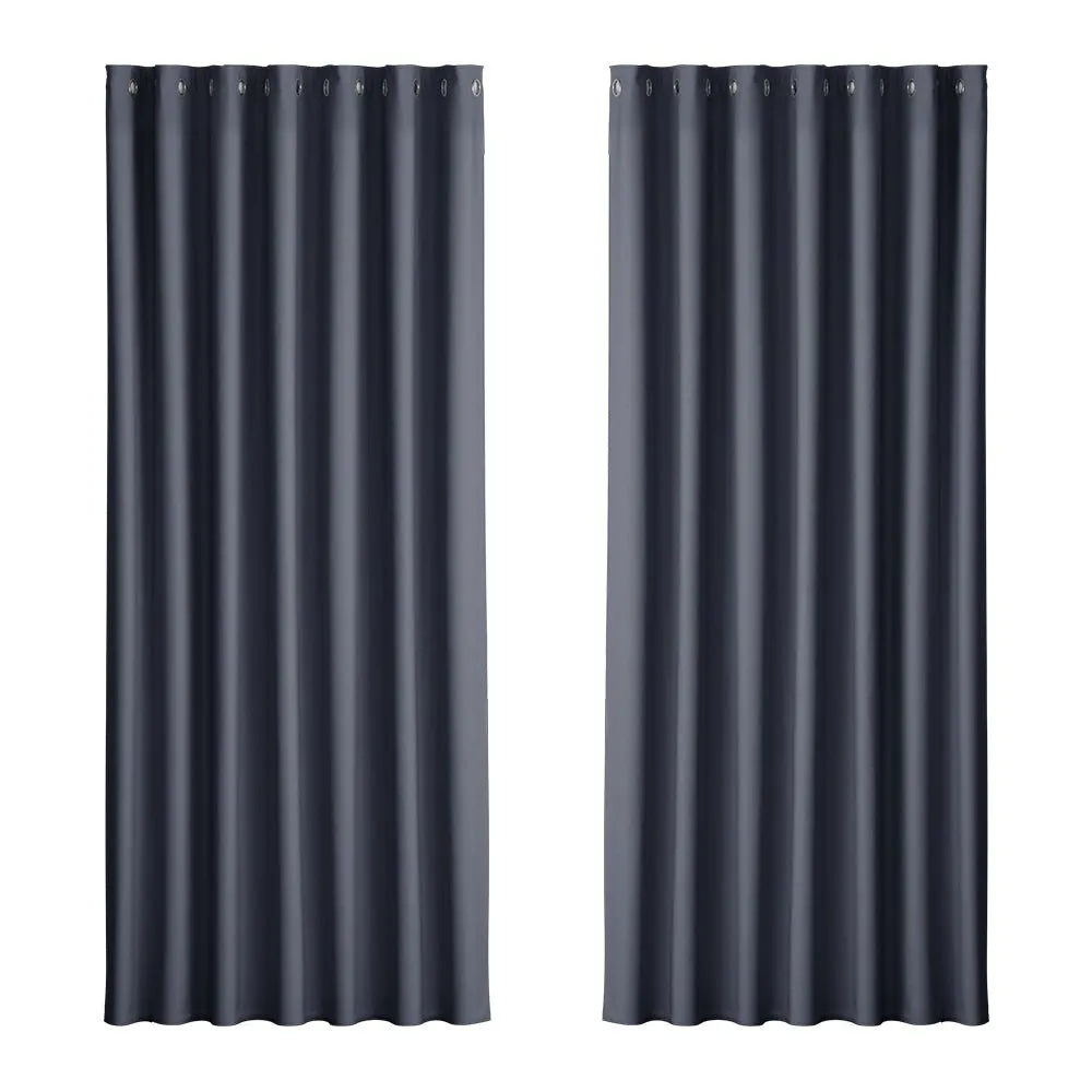 2-Pack Charcoal Blockout Curtains | 240x230cm Eyelet