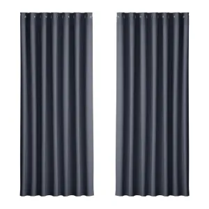 2-Pack Charcoal Blockout Curtains | 240x230cm Eyelet