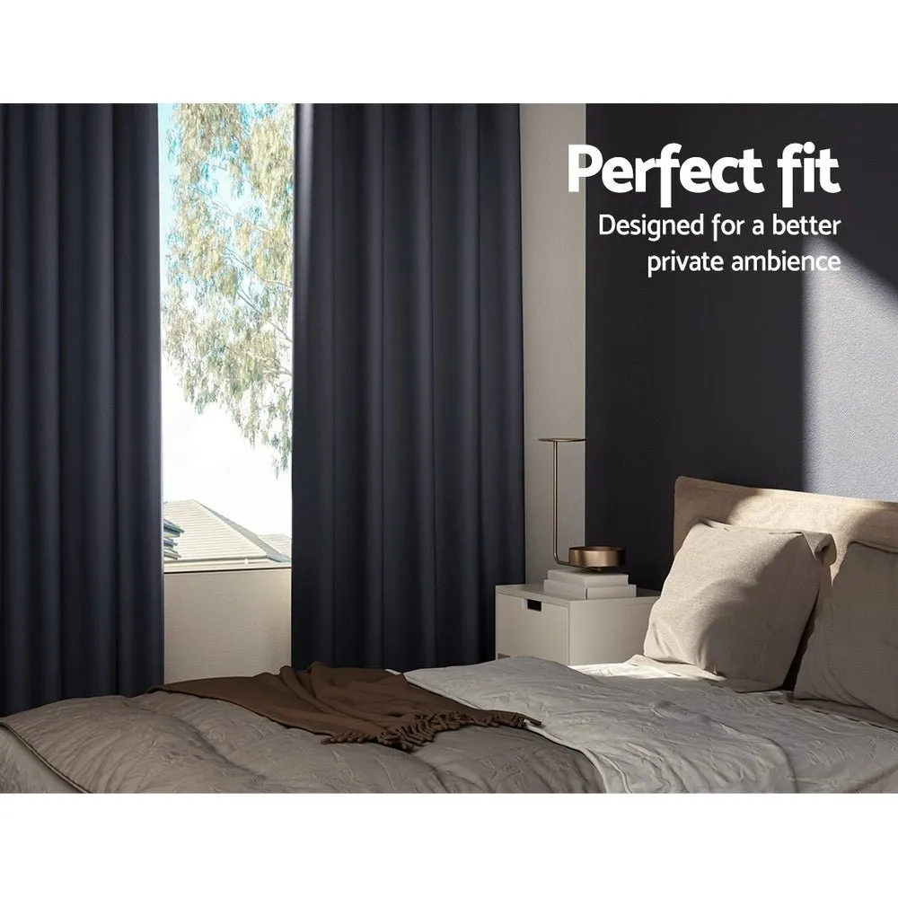 2-Pack Charcoal Blockout Curtains | 240x230cm Eyelet