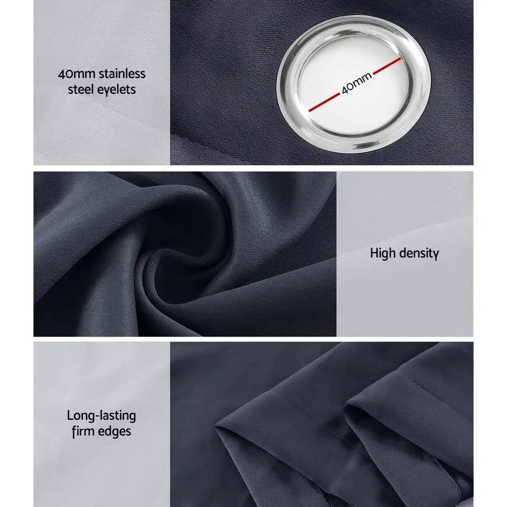 2-Pack Charcoal Blockout Curtains | 240x230cm Eyelet