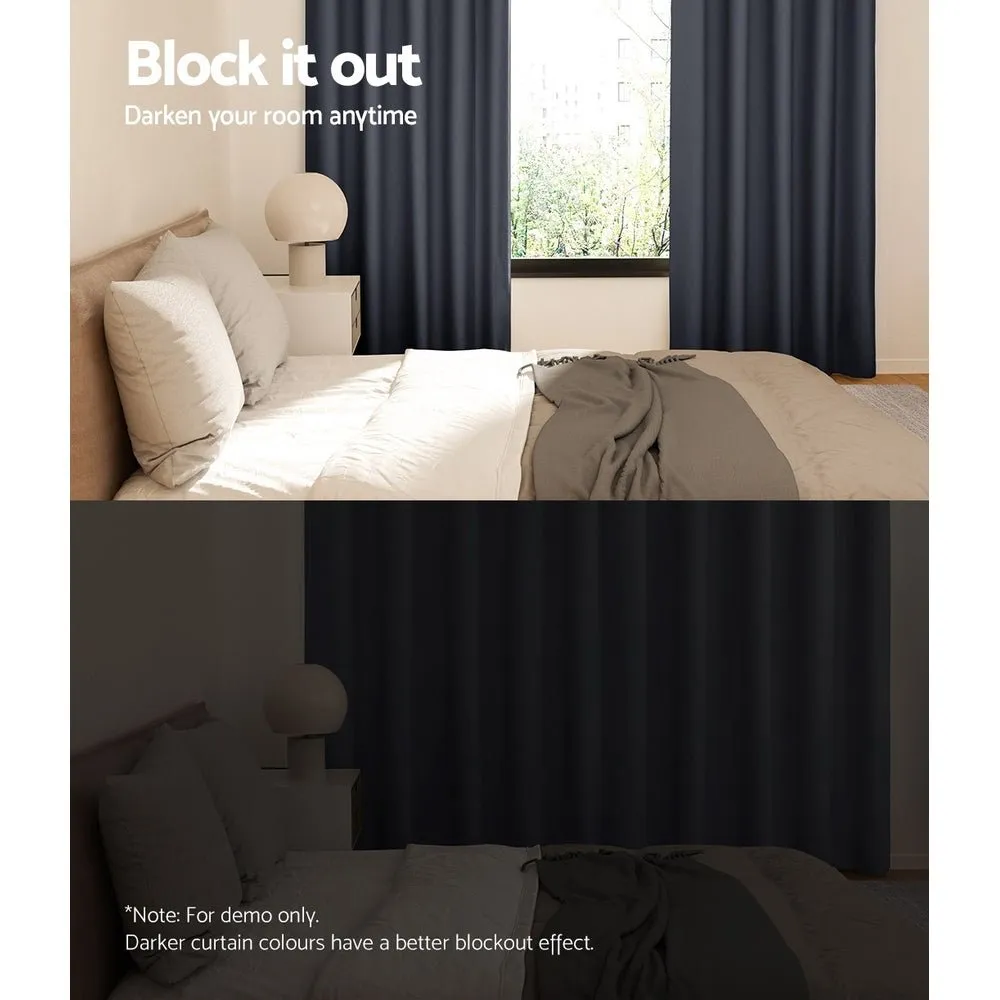 2-Pack Charcoal Blockout Curtains | 300x230cm Eyelet