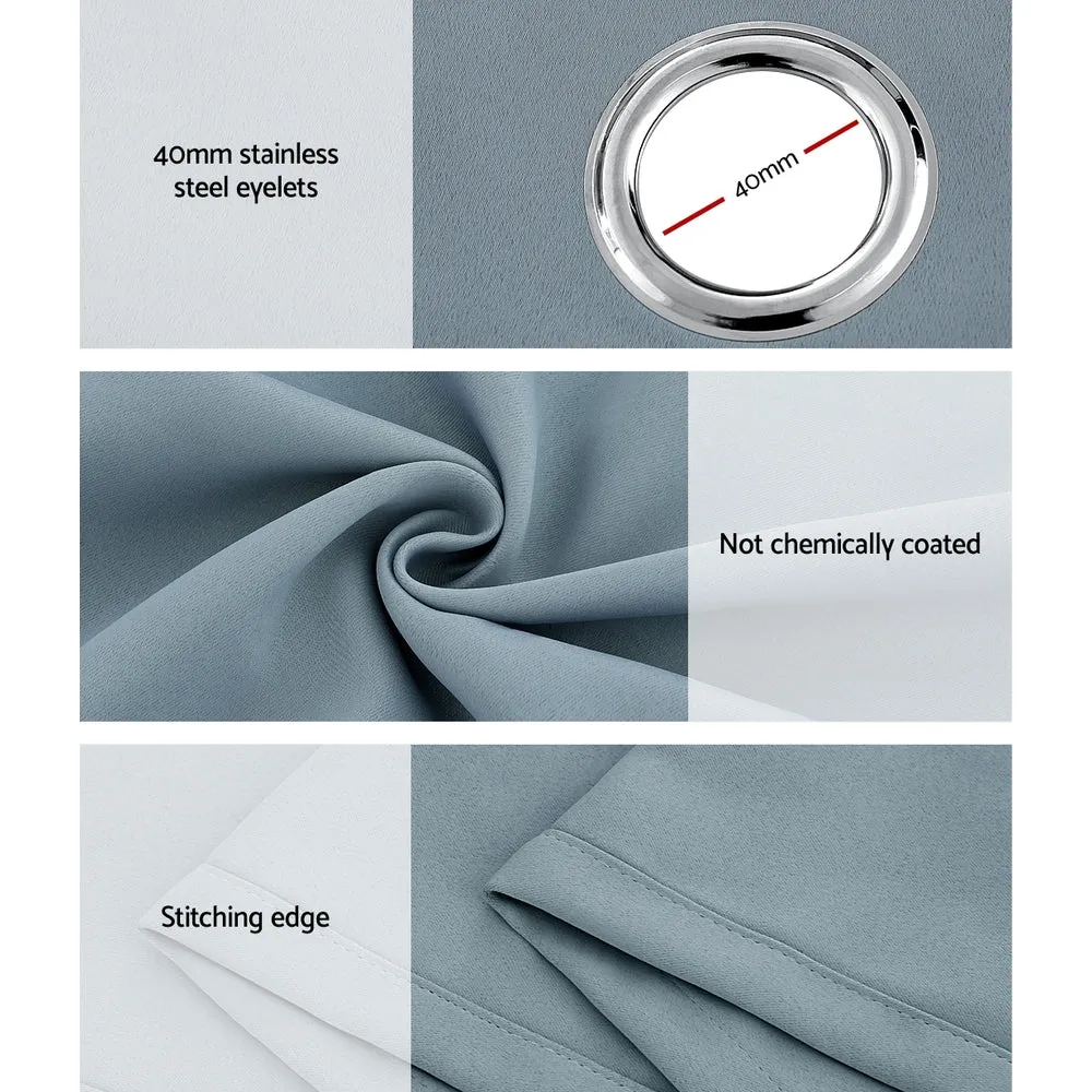 2X 132x242cm | Blockout Sheer Curtains | Light Grey