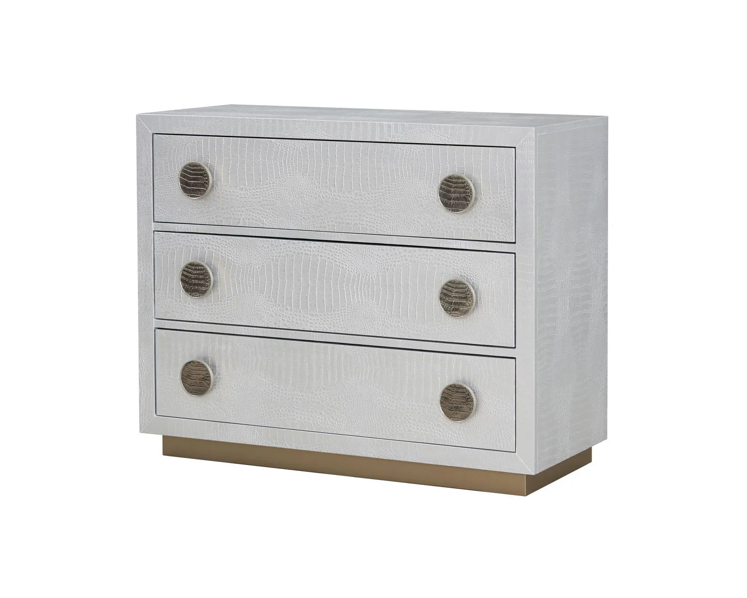 Anpu - Faux Crocodile Skin Console Cabinet - Silver by Couch.com