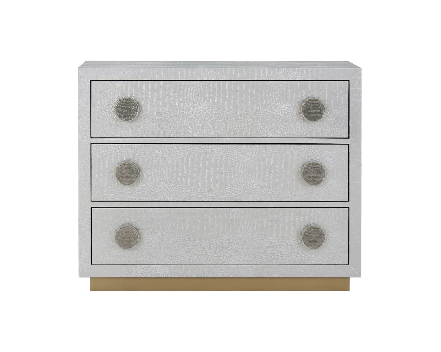 Anpu - Faux Crocodile Skin Console Cabinet - Silver by Couch.com