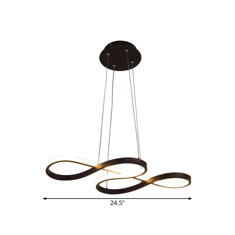 Black/White/Gold Metallic Chandelier Lamp with LED Pendant Lighting in Warm/White Light