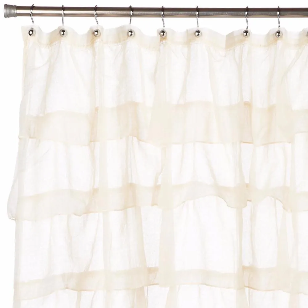 Carmen Ruffled Fabric Shower Curtain