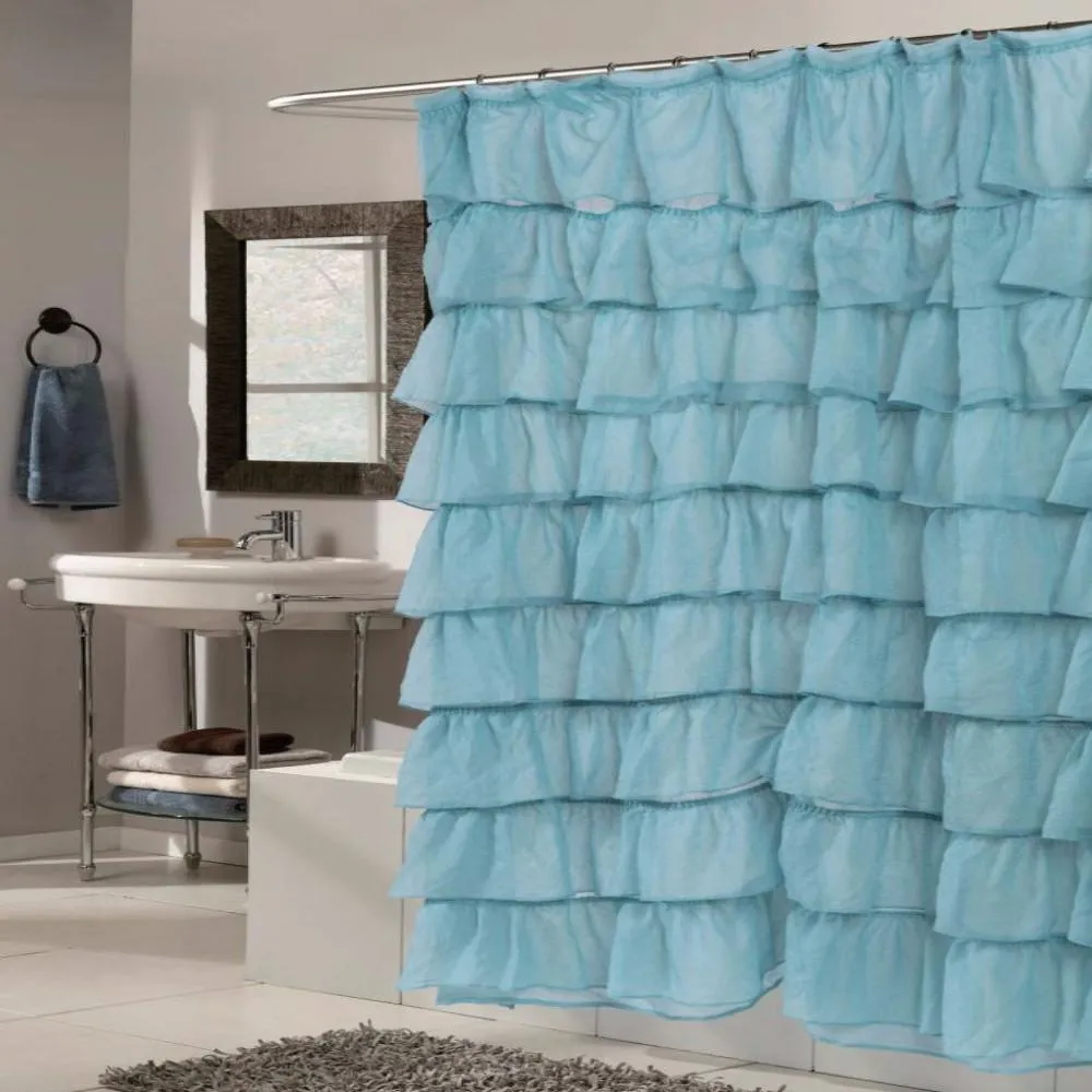 Carmen Ruffled Fabric Shower Curtain