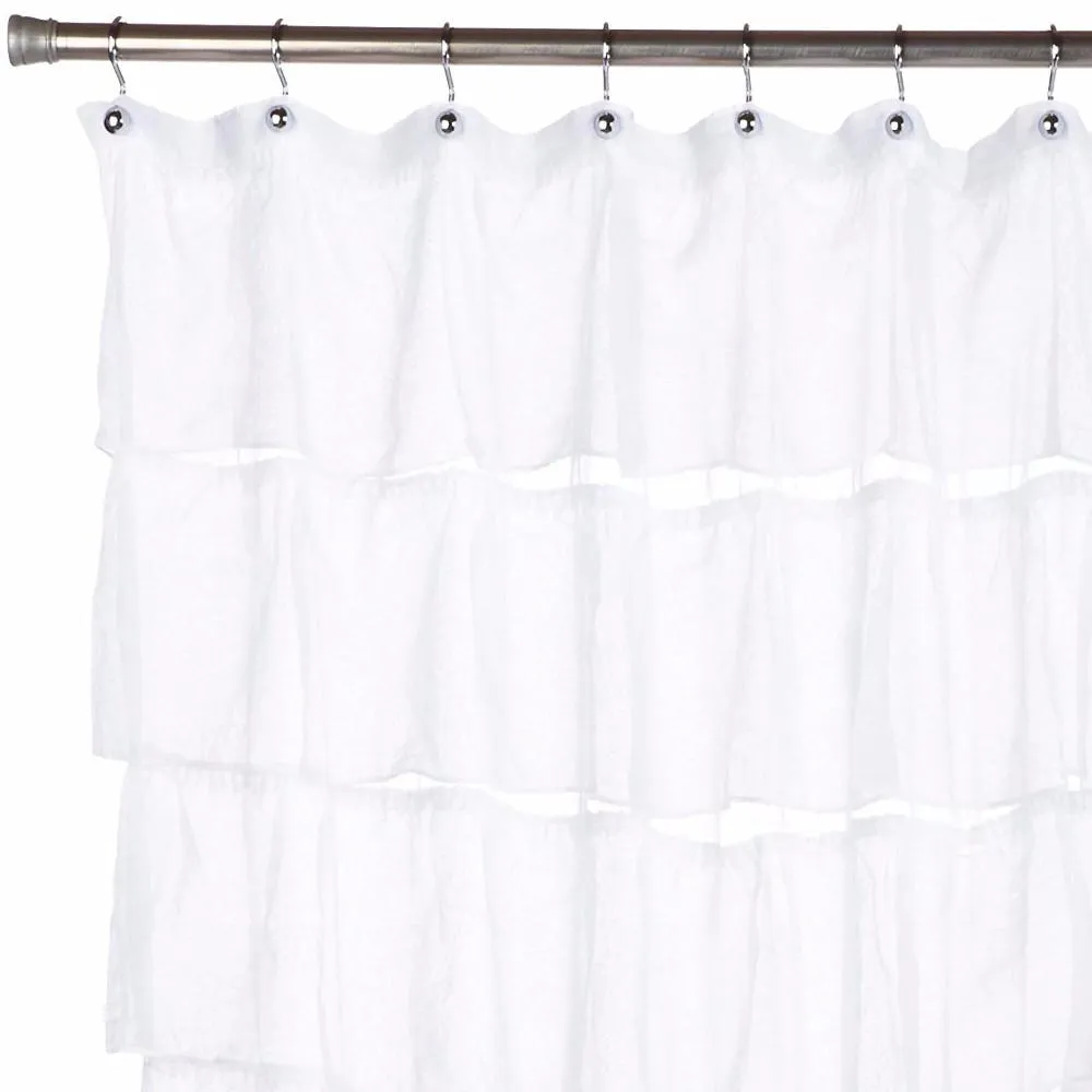 Carmen Ruffled Fabric Shower Curtain