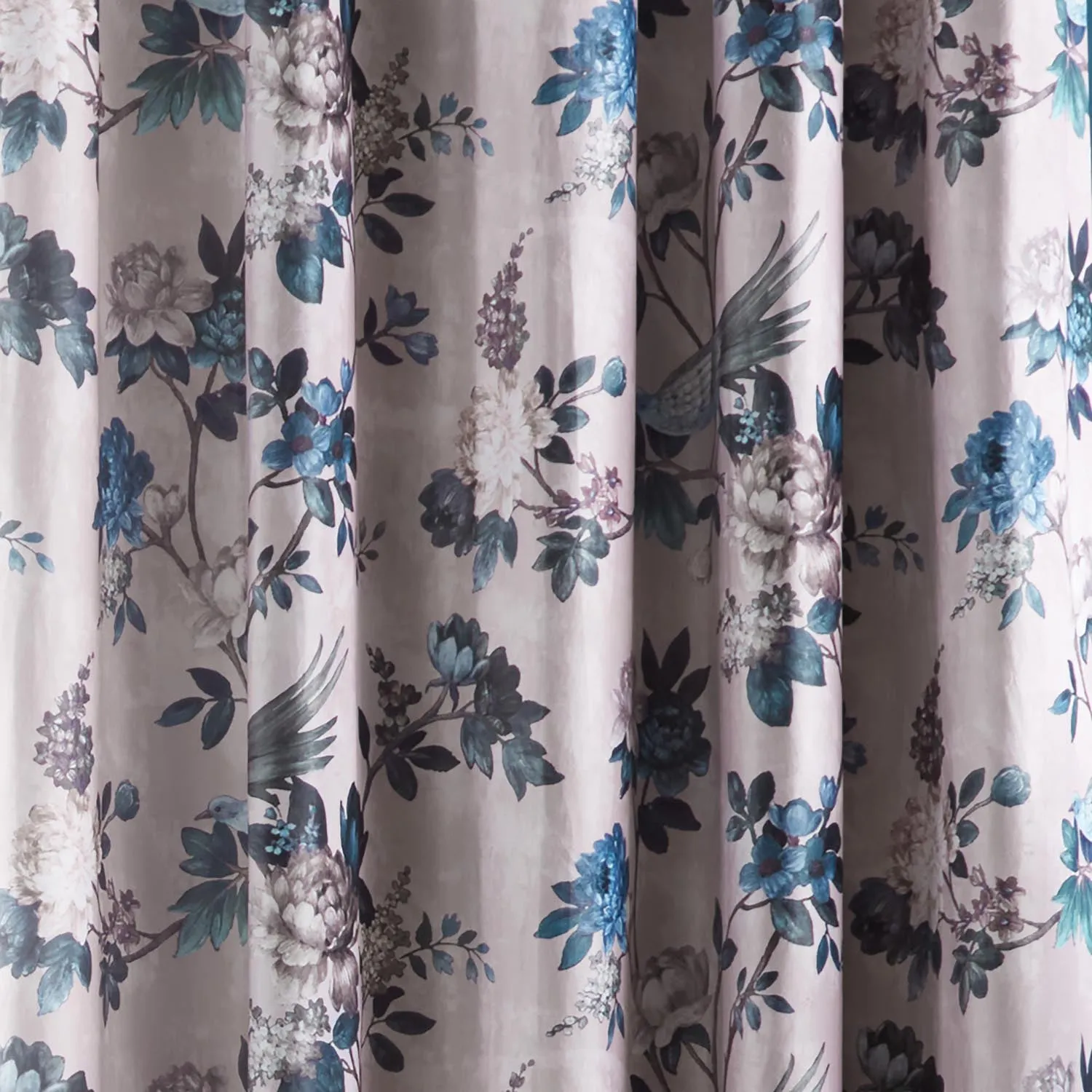Chatsworth Teal Pair of Eyelet Curtains