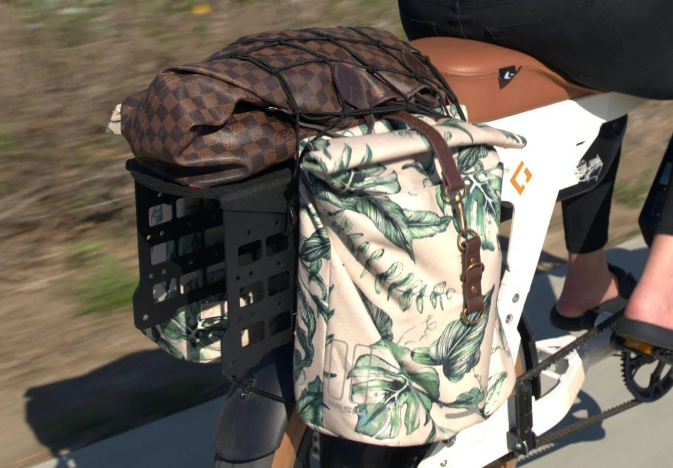 Commuting Convenience Kit | Accessory Bundle | Graffiti Rack, Side Extenders, Basil Evergreen Pannier