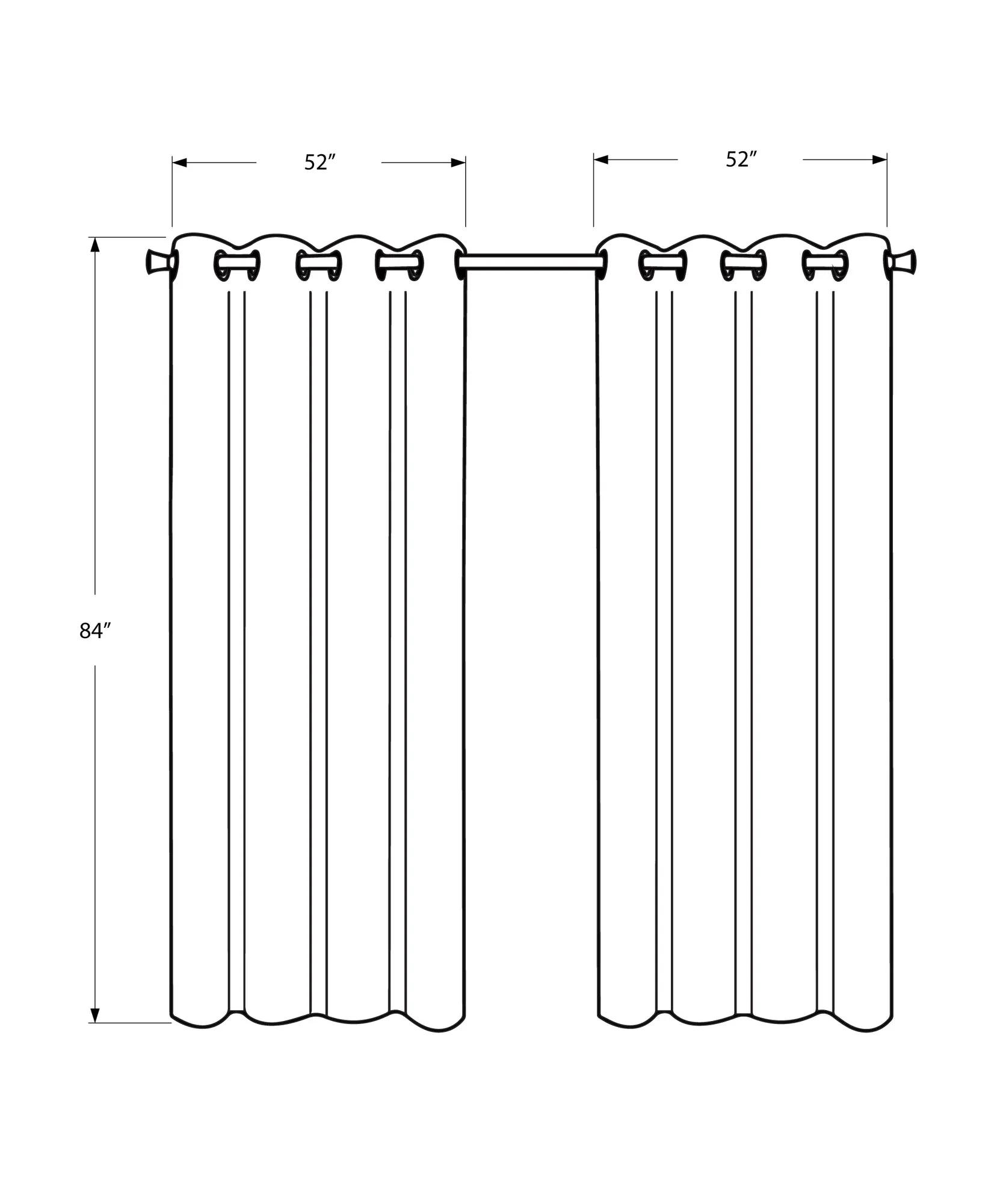 Curtain Panel - 2Pcs / 52"W X 84"H Taupe Room Darkening