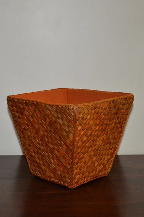 Dharini Screw Pine Paper Basket Mustard