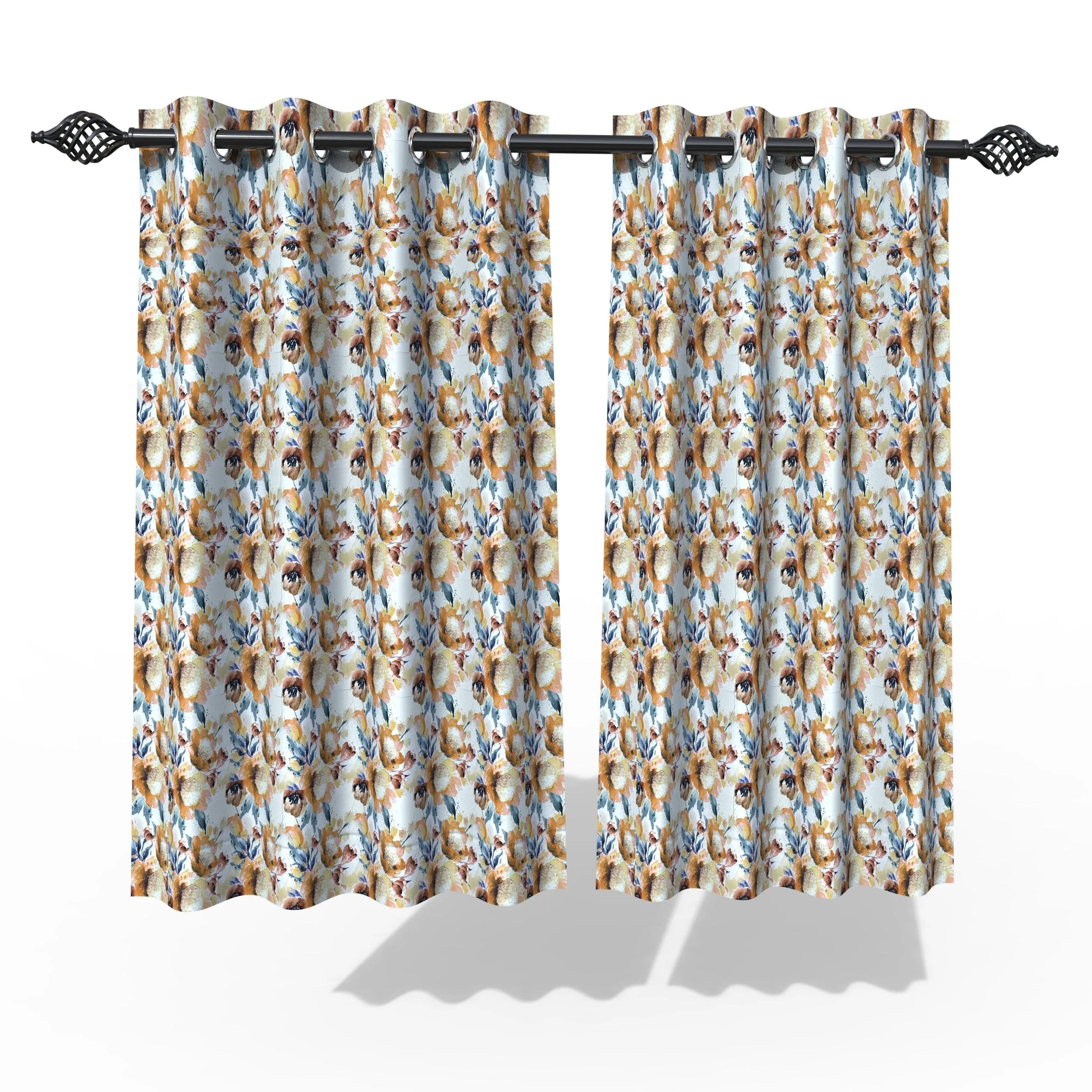 Fabrahome Light Filtering 4.5 Ft Holland Fabric Window Curtain ( Beige )