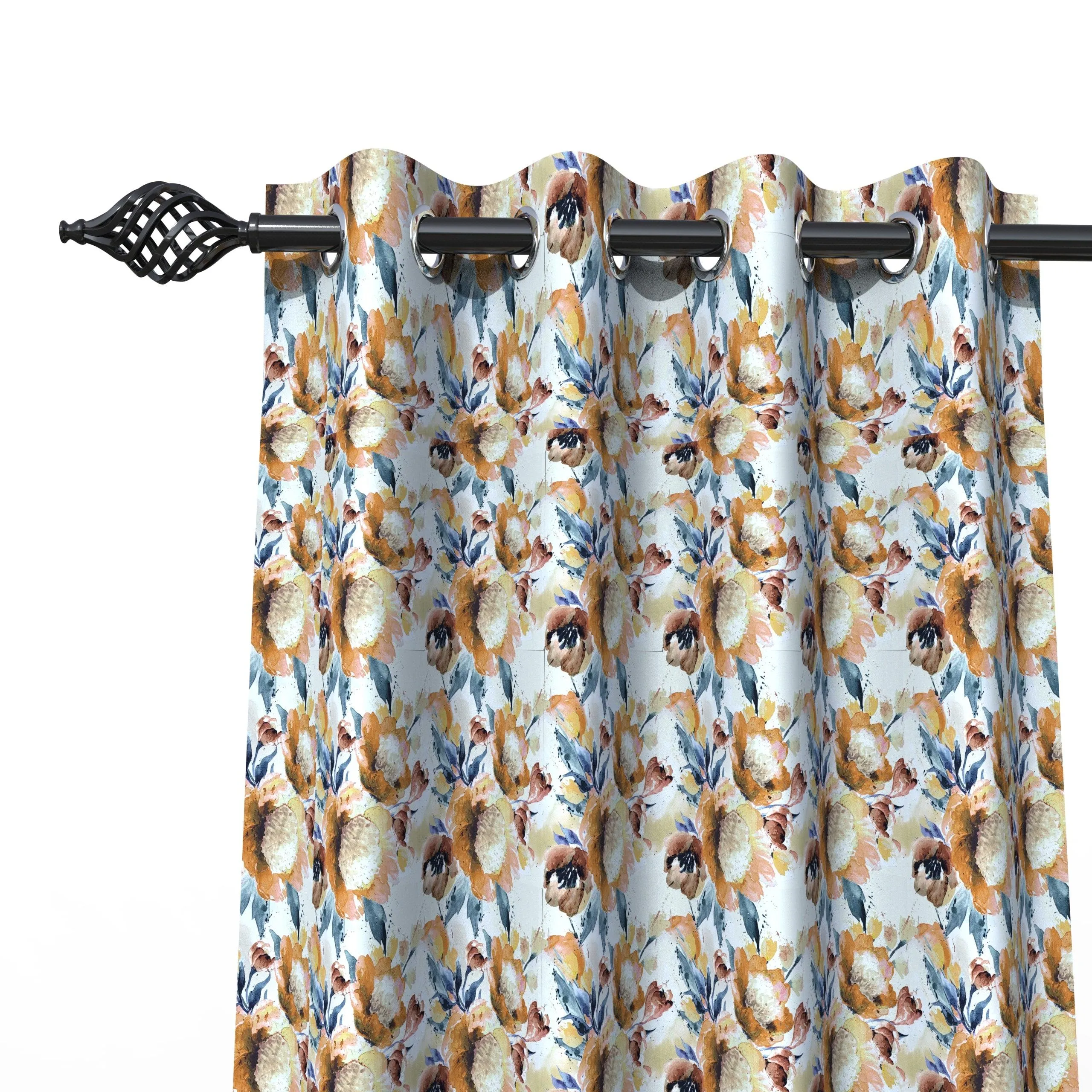 Fabrahome Light Filtering 4.5 Ft Holland Fabric Window Curtain ( Beige )