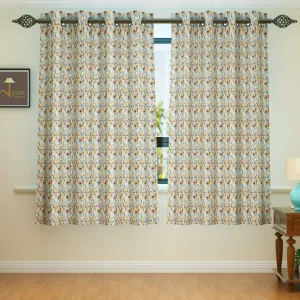 Fabrahome Light Filtering 4.5 Ft Holland Fabric Window Curtain ( Beige )