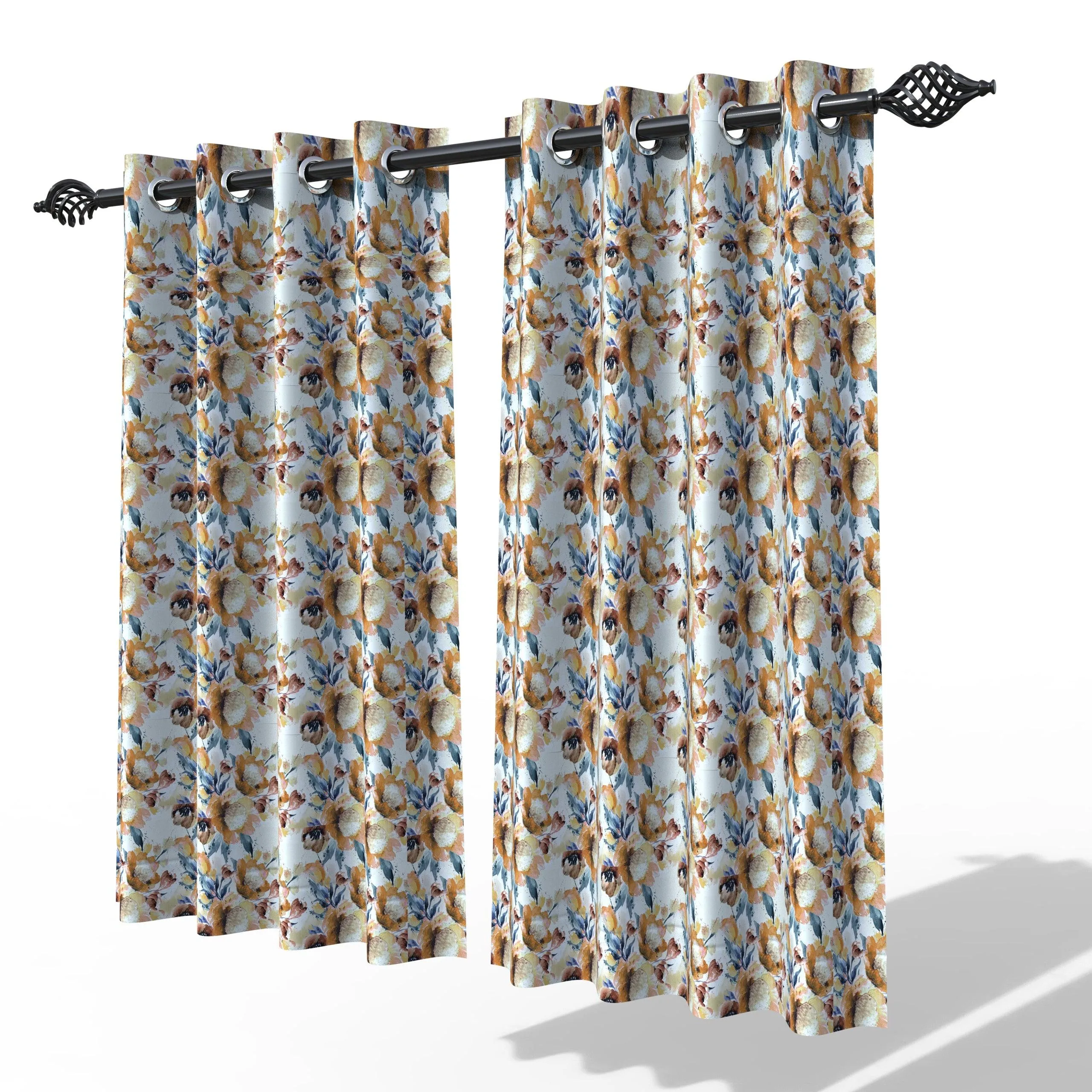 Fabrahome Light Filtering 4.5 Ft Holland Fabric Window Curtain ( Beige )
