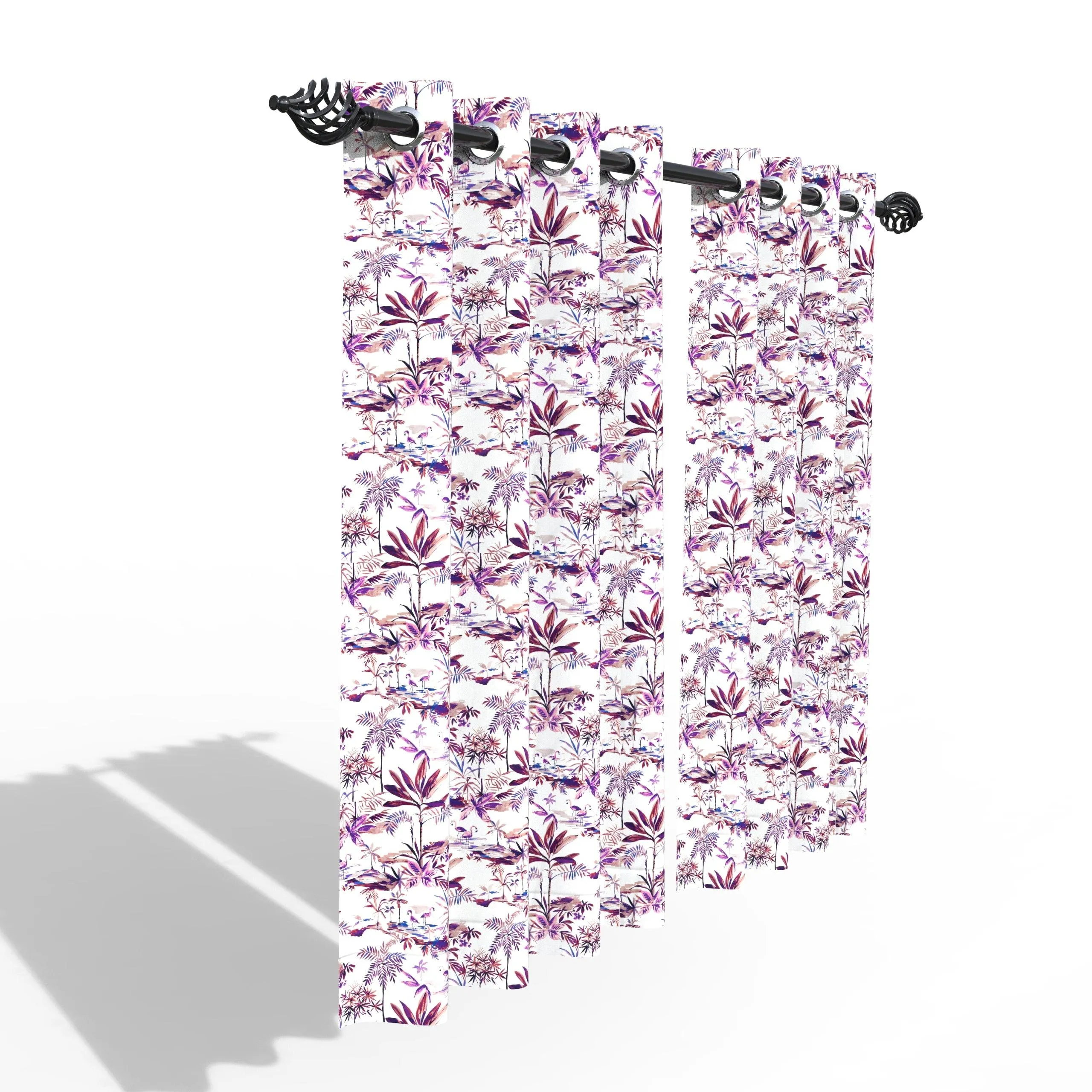 Fabrahome Light Filtering 4.5 Ft Holland Fabric Window Curtain ( Purple )