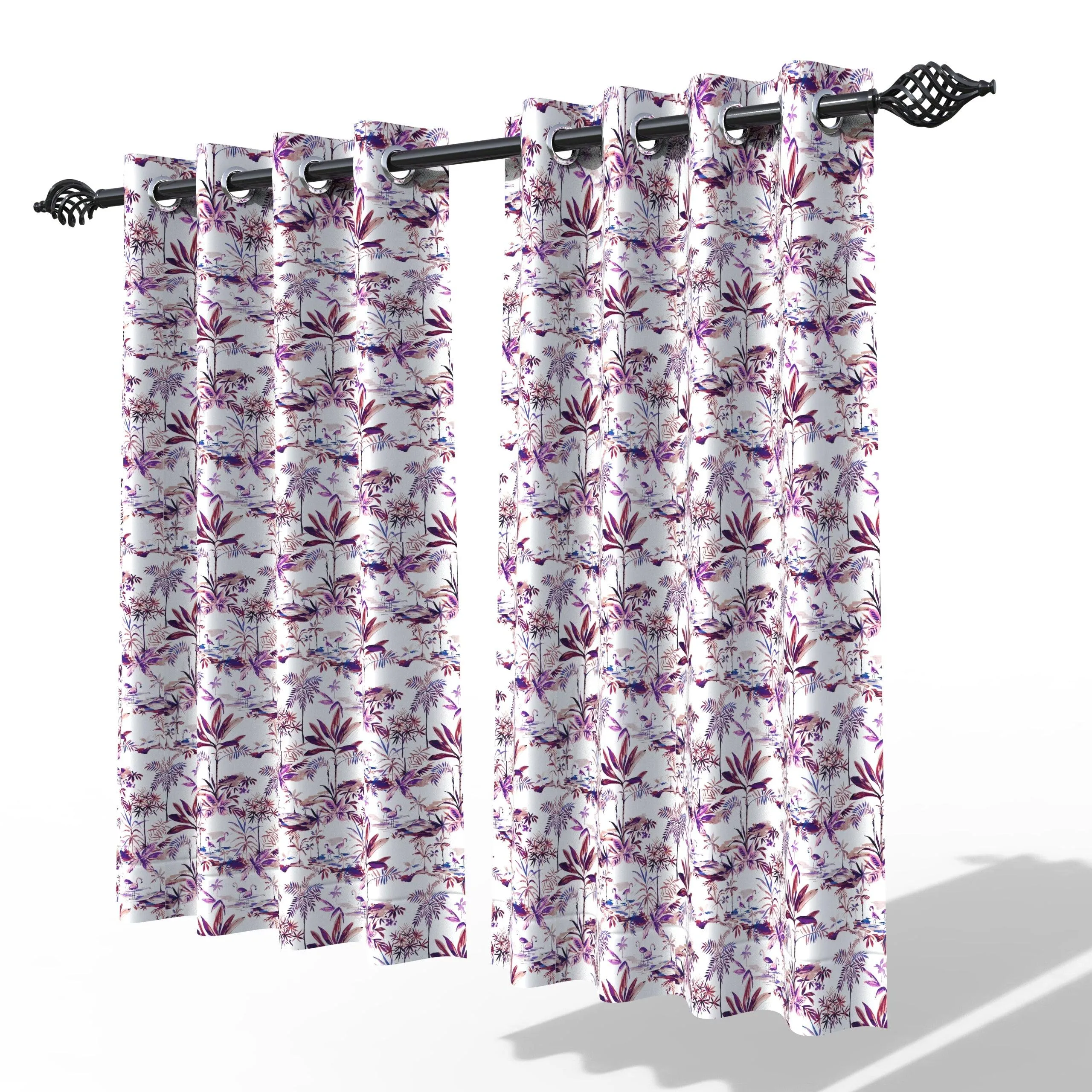 Fabrahome Light Filtering 4.5 Ft Holland Fabric Window Curtain ( Purple )