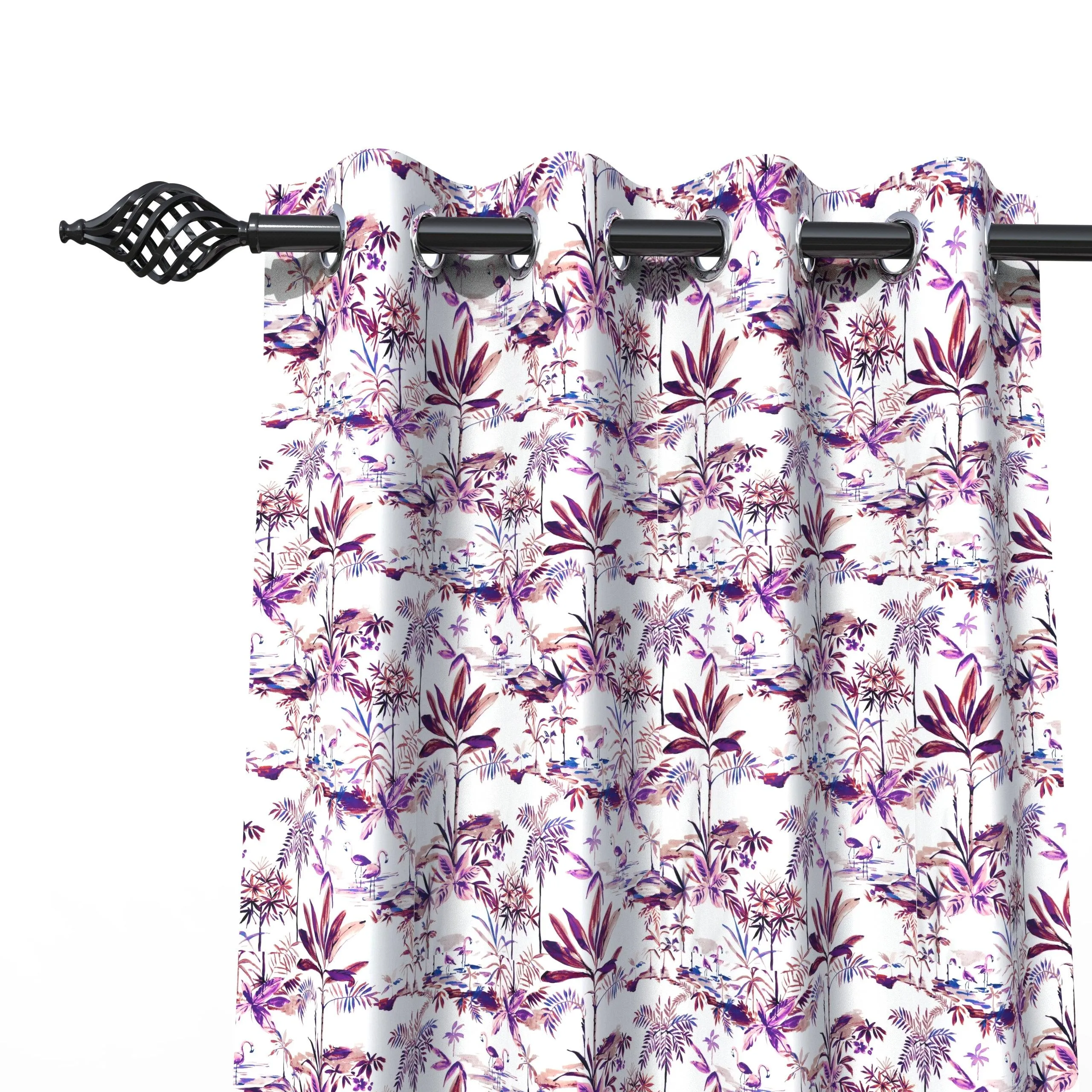 Fabrahome Light Filtering 4.5 Ft Holland Fabric Window Curtain ( Purple )