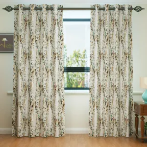 Fabrahome Light Filtering 7 Ft Rectangular Holland Fabric Curtain ( Mustard )