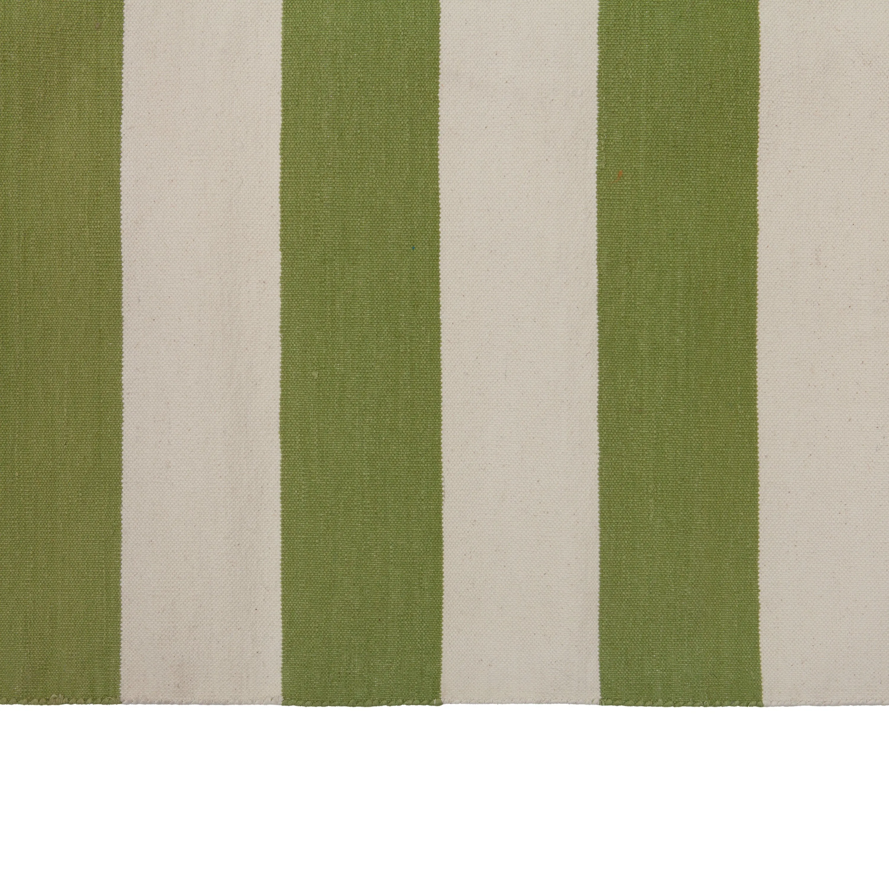 Green & White Dhurrie Cotton Rug - 10' x 14'11"
