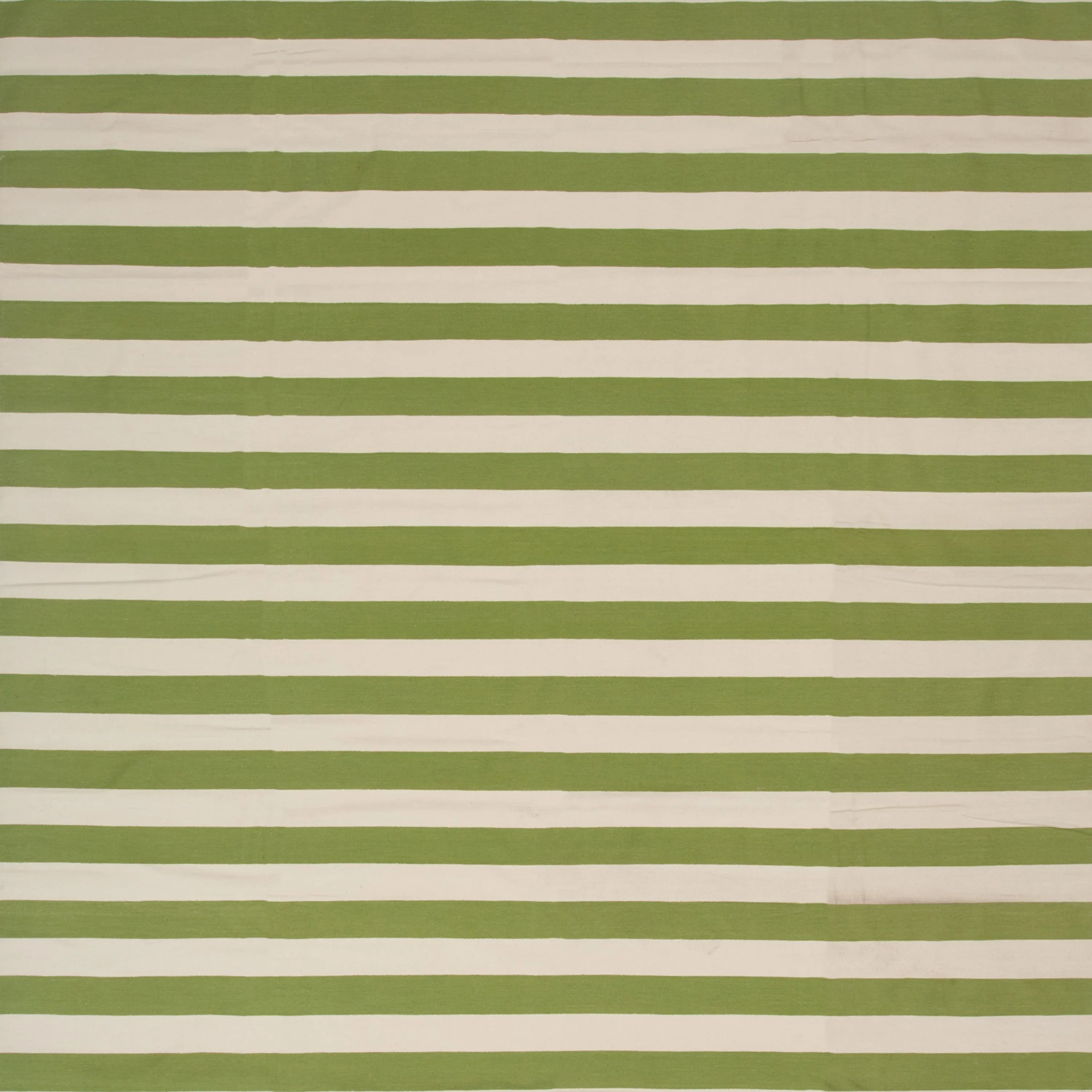 Green & White Dhurrie Cotton Rug - 10' x 14'11"