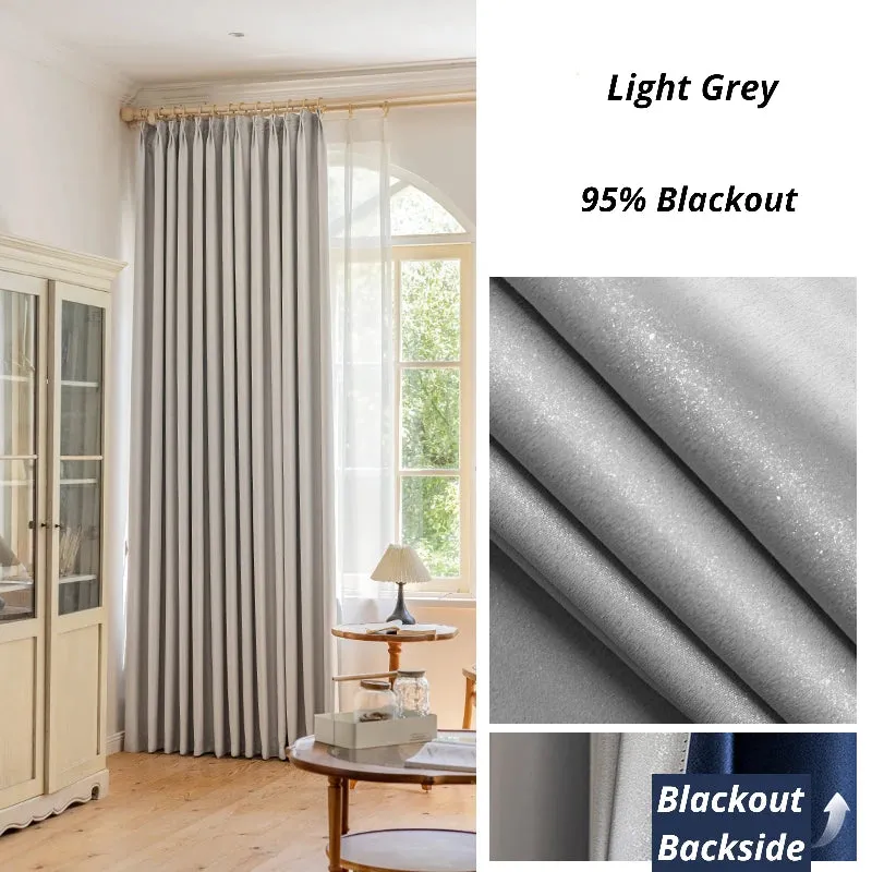 Hannah Glossy Polyester Blackout Thermal Custom Curtain