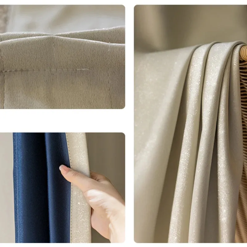Hannah Glossy Polyester Blackout Thermal Custom Curtain