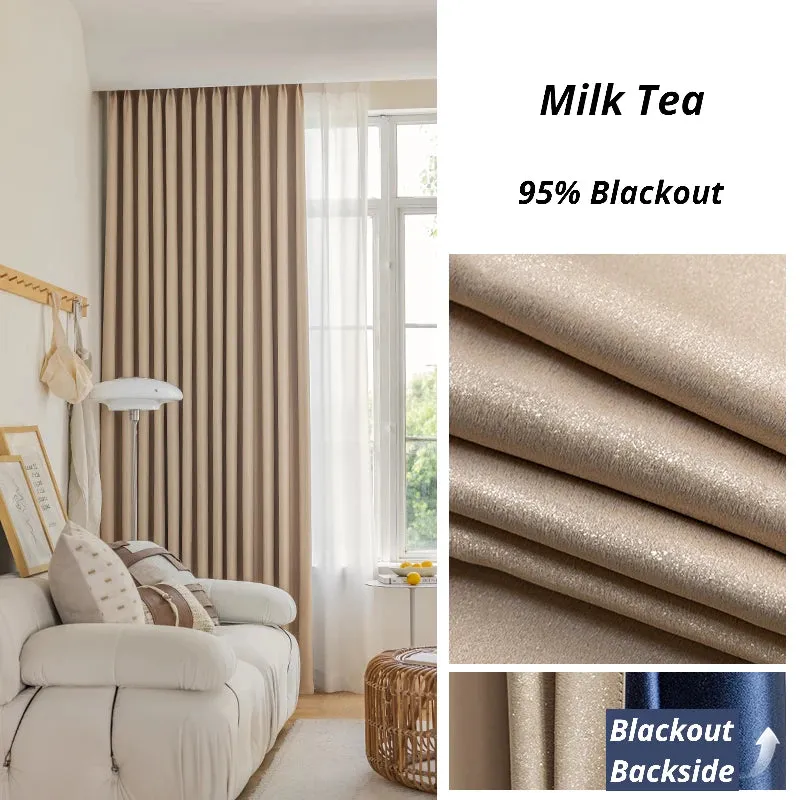 Hannah Glossy Polyester Blackout Thermal Custom Curtain