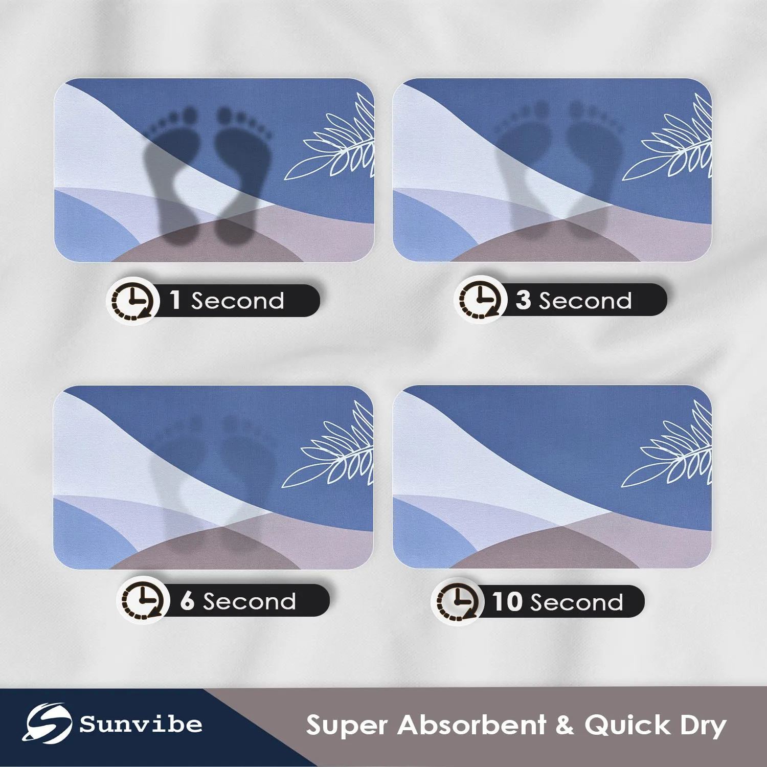 Kitchen Floor Mat 3.5mm (120x40cm & 40x60cm, Leaf Print-2 Pieces)