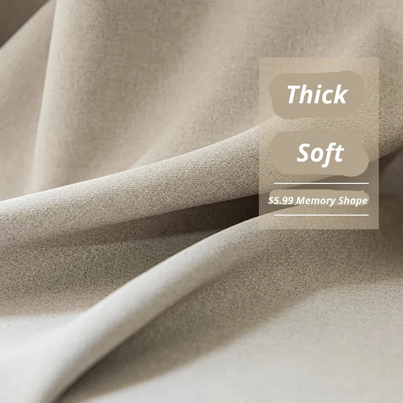 Marisol Milk Tea Linen Room Darkening Custom Curtain