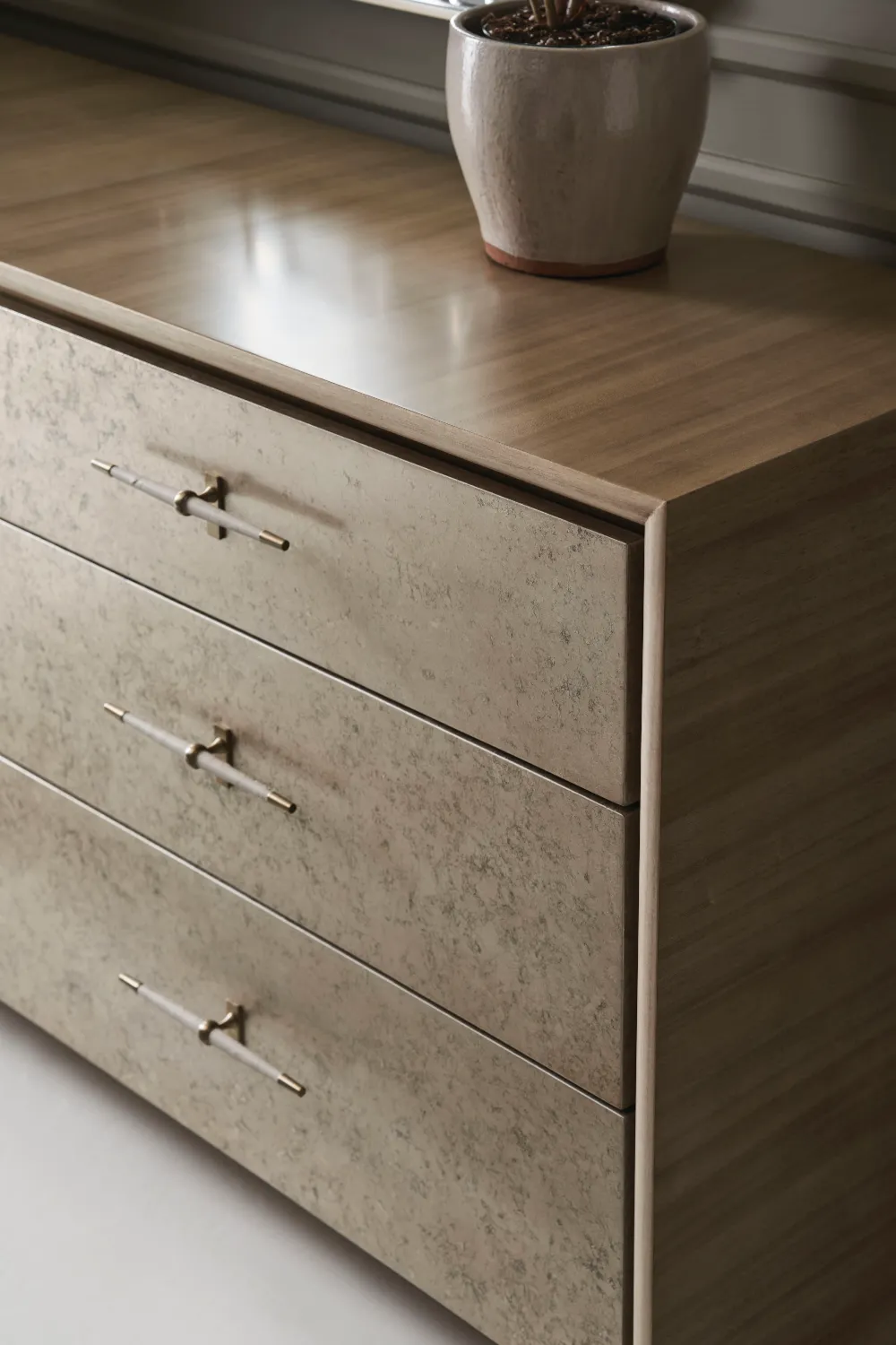 Metallic Leaf Modern Dresser | Caracole Hang Up