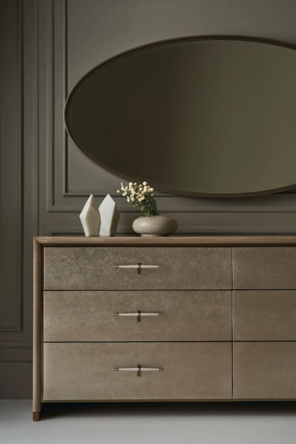 Metallic Leaf Modern Dresser | Caracole Hang Up