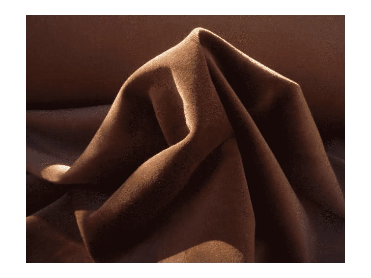 MOCHA BROWN: 100% Cotton Velvet for Soft Furnishings and Curtains 120cms