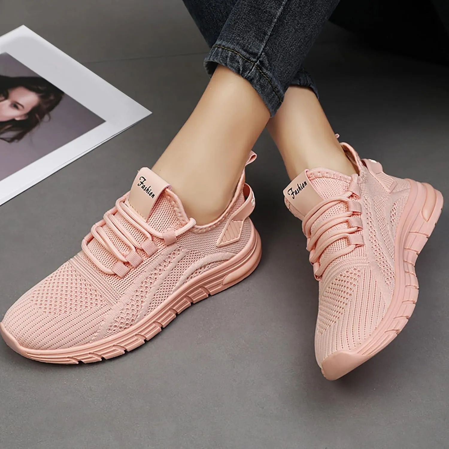 Orthopedic Shoes for Women Slip ons Hands Free Tennis Walking Shoes Breathable Athletic Gym Workout Training Sneakers