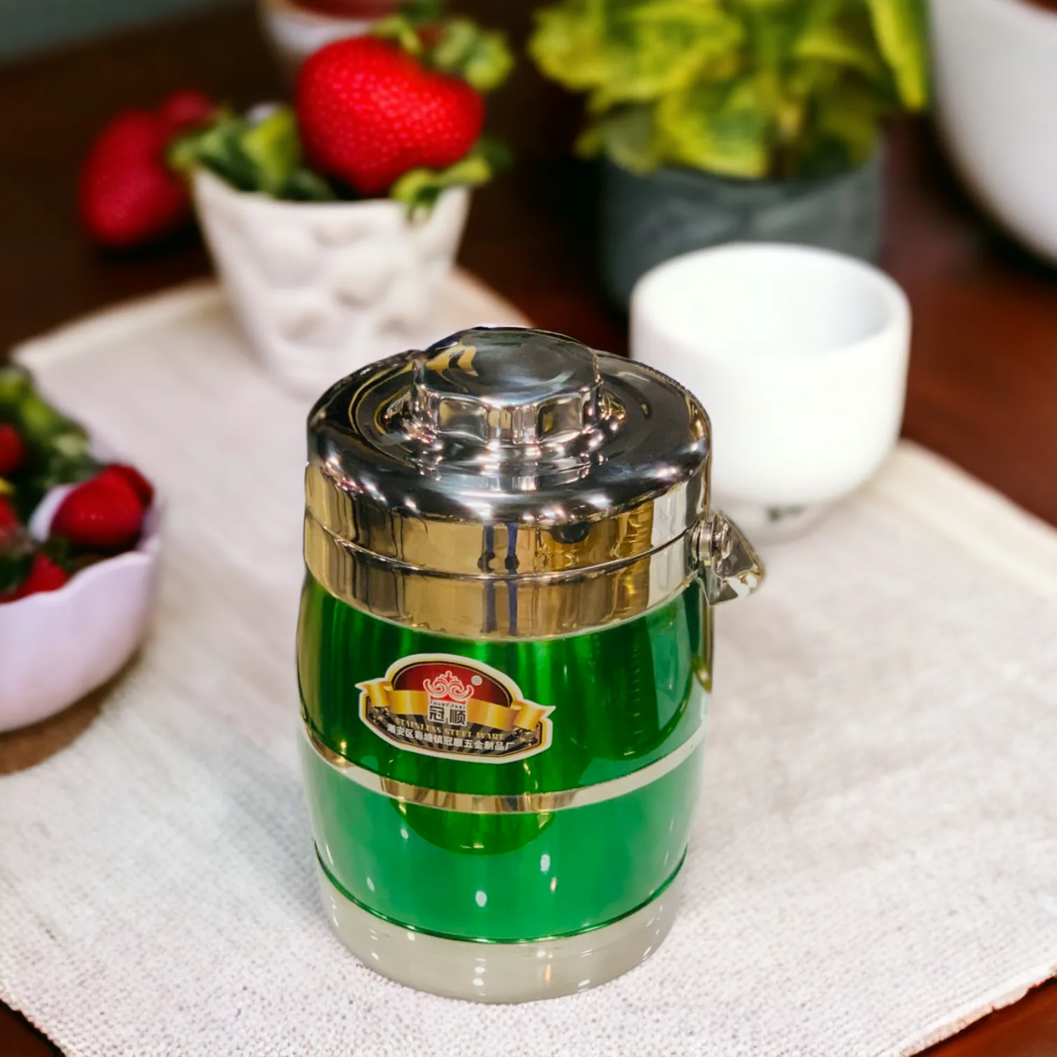 Portable Round Lunch Box (Green)