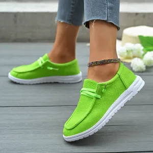 Round Toe Canvas Slip-Ons