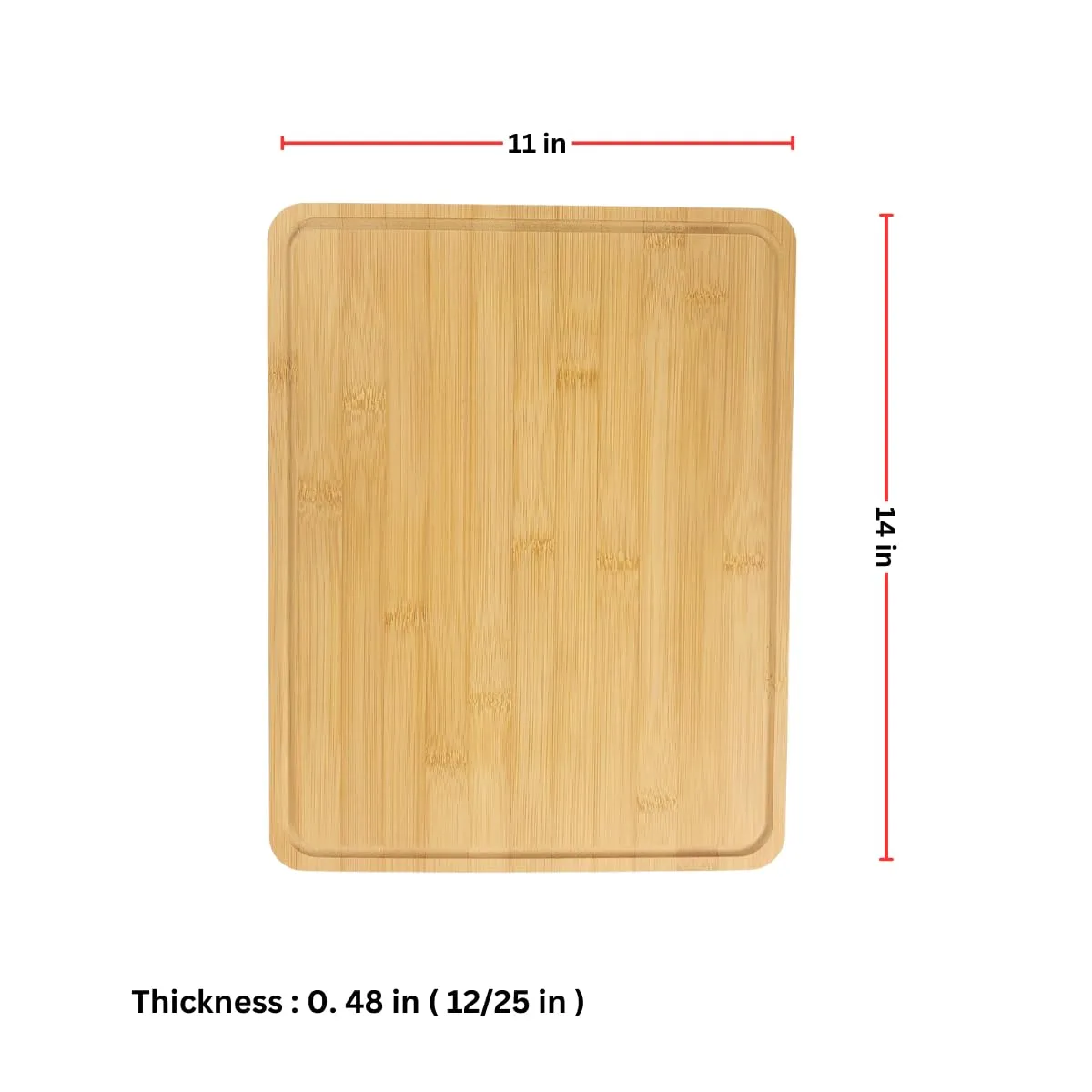 (Set of 10) 14"X11" Thick Sturdy Bulk Plain Bamboo Serving Tray, Chopping Board with Juice Groove for Customized, Personalized Engraving Purpose